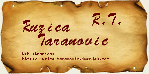 Ružica Taranović vizit kartica